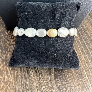 Brighton Silver & Gold Tone Bracelet 7 1/4" - 8 1/4" B32